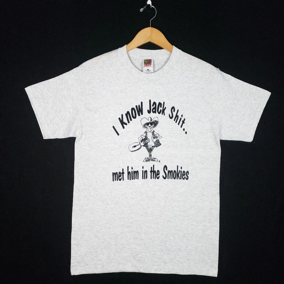 Vintage 90s I Know Jack Shit Funny Schitt Family Story Smokies T-shirt Humor - Picture 1 of 7